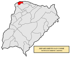 location of San Cosme Department in Corrientes Province