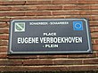 Plaque de rue « Eugène Verboekhoven ».