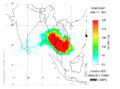 Image 15TOMS sulfur dioxide from the June 15, 1991 eruption of Mount Pinatubo. (from Timeline of volcanism on Earth)