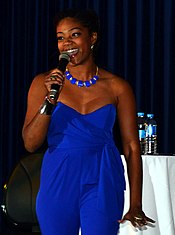 Tiffany Haddish, during a performance October 21, 2013, at Incirlik Air Base, Turkey. Sponsored by Armed Forces Entertainment to service members overseas.