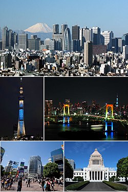 Tikang ha igbaw nga wala: Shinjuku, Tokyo Tower, Rainbow Bridge, Shibuya, National Diet Building