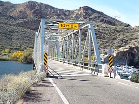 Boulder Creek Bridge, built in 1937 and located on the Apache Trail over Boulder Creek, 1 mile west of Tortilla Flat, was listed in the NRHP on March 31, 1989 (#8800159).