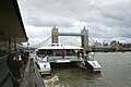 A catamaran berthed at the pier