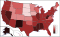 Map of unemployment in the United States in September, 2009.