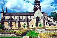 Igreja do convento de Varnhem, rodeada de ruínas