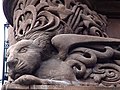 The Crouching, Winged Lioness, stone, sculpted by Sergio Rossetti Morosini, on the Façade of the Brockholst Building, Landmark West Central Park, NYC