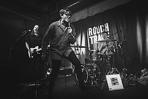 Yard Act performing at Rough Trade East in London on 21 January 2022