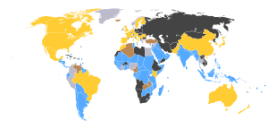 alt=Map displaying countries that won medals during 1984 Summer Olympics.