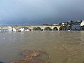 Les inondations du 7 février 2014 à Châteaulin (l'Aulne en crue déborde largement)