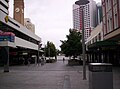 Albert Street, showing the now covered area of the bus tunnel leading to the King George Square busway station