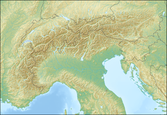 A map of Italy with Cortina d'Ampezzo in the north east corner.