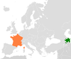 Location map for Azerbaijan and France.