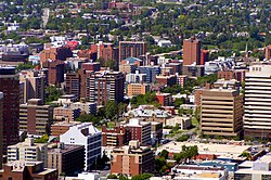 The high density residential buildings in the Beltline district