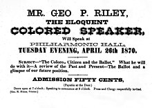 Poster advertisement for George Riley, 1870.