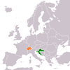 Location map for Croatia and Switzerland.