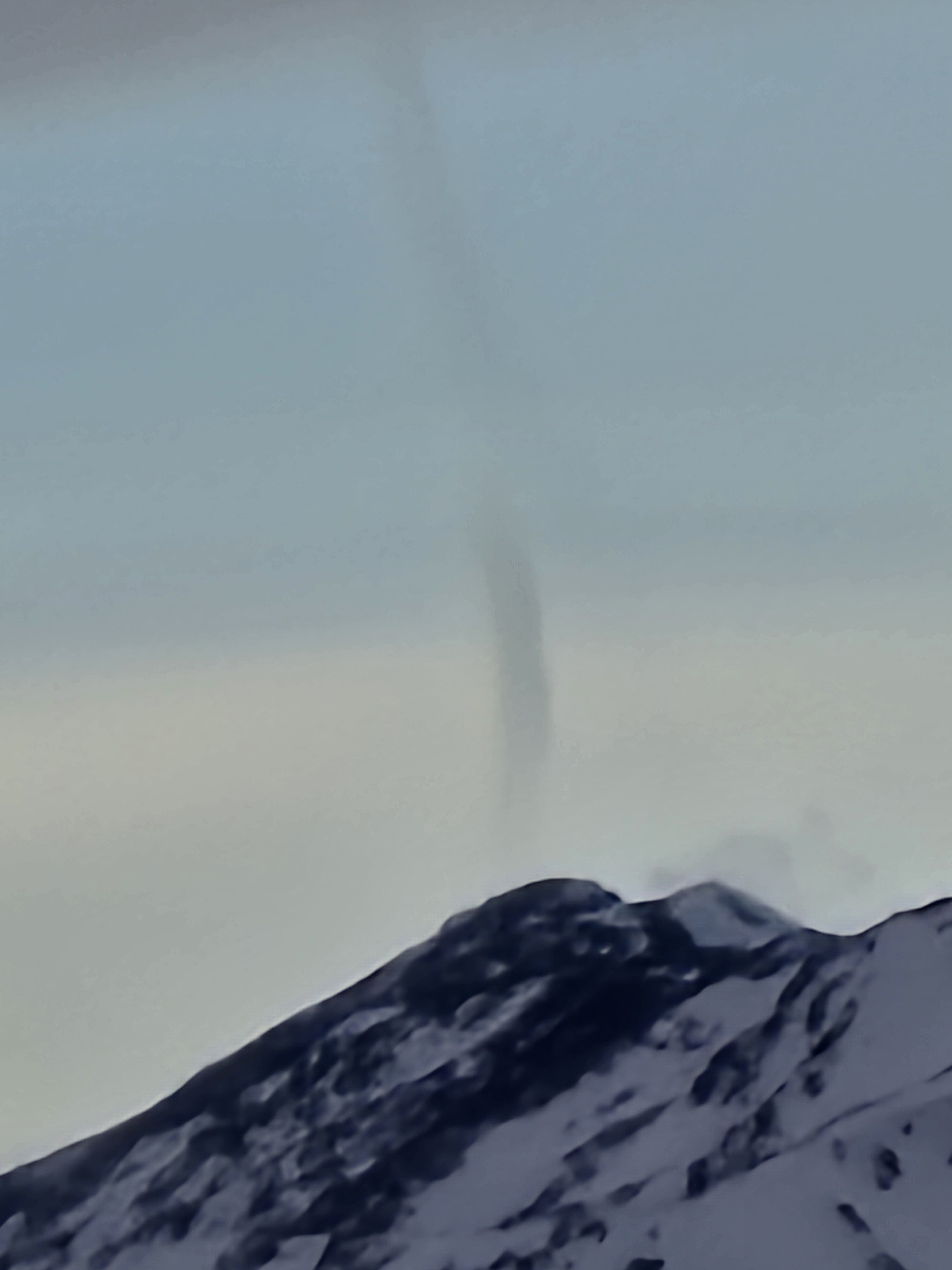 A landspout tornado over Rusty Point, Alaska on April 19, 2024.