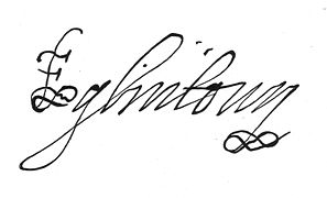 The signature of the Earl of Eglinton in 1642