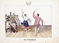 El Cundiman by José Honorato Lozano (c.1847), showing dancers in colorful striped barong tagalog and baro't saya