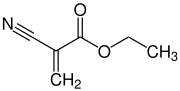 Strukturformel von 2-Cyanacrylsäureethylester