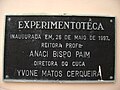 Placa na experimentoteca