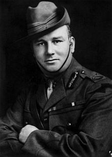 Head and shoulders of Elliott in uniform wearing a slouch hat