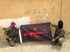 IRPGF fighters displaying the group's flag