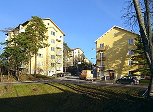 Bostadshus från 1940-talet vid Klubbacken, arkitekt Björn Hedvall