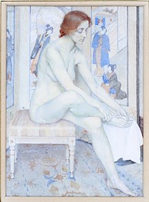 Girl drying her feet ca. 1903 Watercolor on paper. 5 3/4 x 4 1/4 in.
