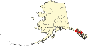 Map of Alaska highlighting Hoonah-Angoon Census Area