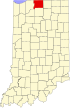 State map highlighting St. Joseph County