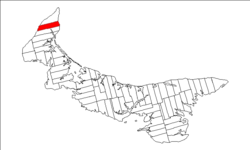 Map of Prince Edward Island highlighting Lot 2