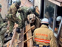 Rescue troops in Kanazawa