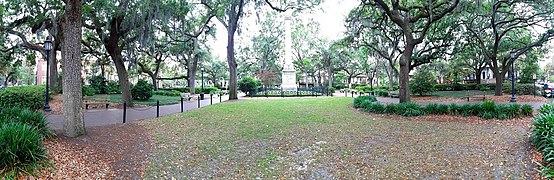 Panoramic view of Monterey Square, facing south, 2022
