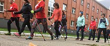 A Nordic walking group