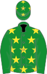 Green, yellow stars on body and cap