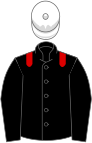 Black, red epaulets, white cap