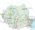 English: Roman and Gothic walls (vallum) on the territory of present day Hungary, Romania, Moldavia and Ukraine - Modern Romania highlighted