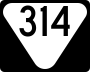 State Route 314 marker