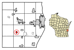 Location of Cascade in Sheboygan County, Wisconsin.