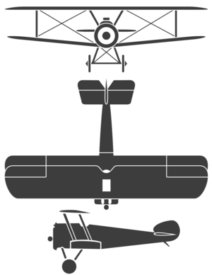 Orthographic projection of the Sopwith Camel.