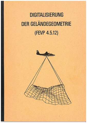 Zeichnung: Flugzeug mit einem topografischen Netz