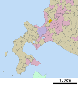 Location of Tsukigata in Hokkaido (Sorachi Subprefecture)