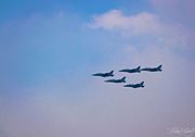 Bangladesh Yakovlev Yak-130 of Bangladesh Air Force fly over national parade ground during Flypast of Victory day of Bangladesh (2016)