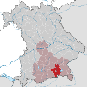 Landkreis Rosenheims läge i Bayern