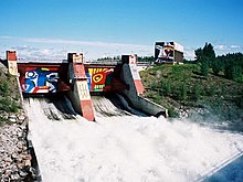 Bengt Lindström mural on Akkat's dam, Sweden