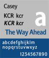 Sample of the Casey typeface