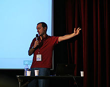 Daniel Glazman speaking at a conference