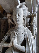 Alabaster effigy of Elizabeth Courtenay (d.1471) in St Dubricius Church, Porlock, Somerset