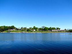 Estill Springs, with Tims Ford Lake in the foreground