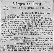 L'Express du Midi du 18 juillet 1903.